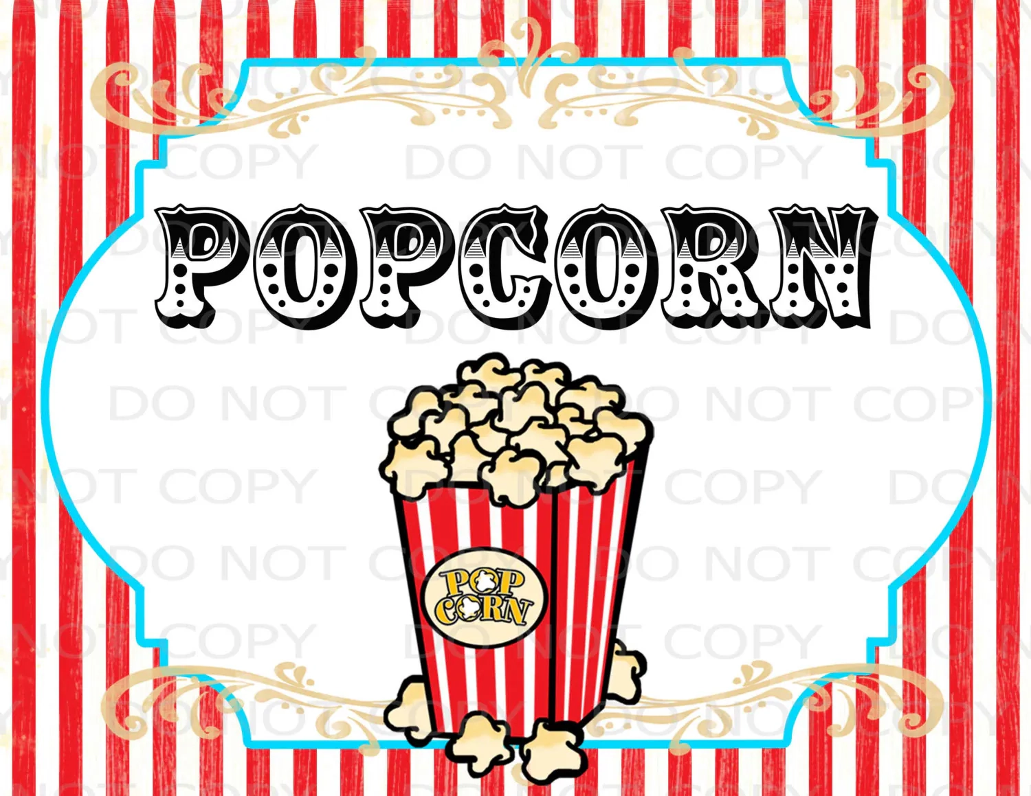 Carnival Popcorn Sign Printable Carnival Popcorn Sign Printable