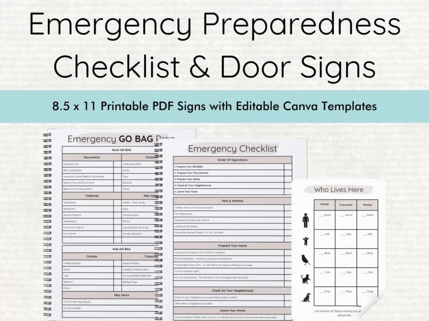 Printable Emergency Preparedness Checklist Etsy