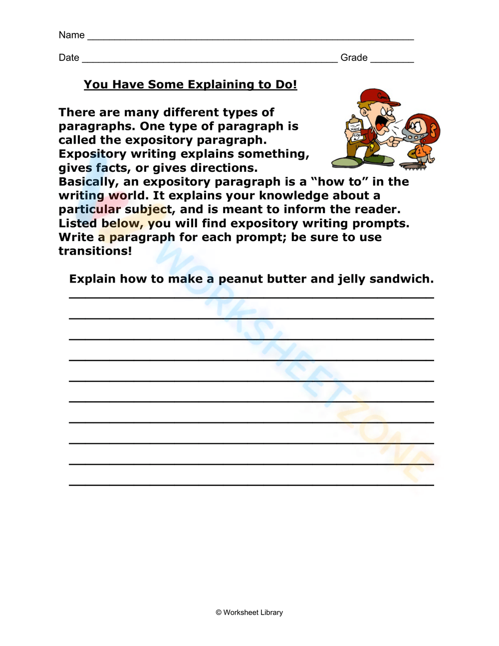 Printable Expository Writing Worksheets Download