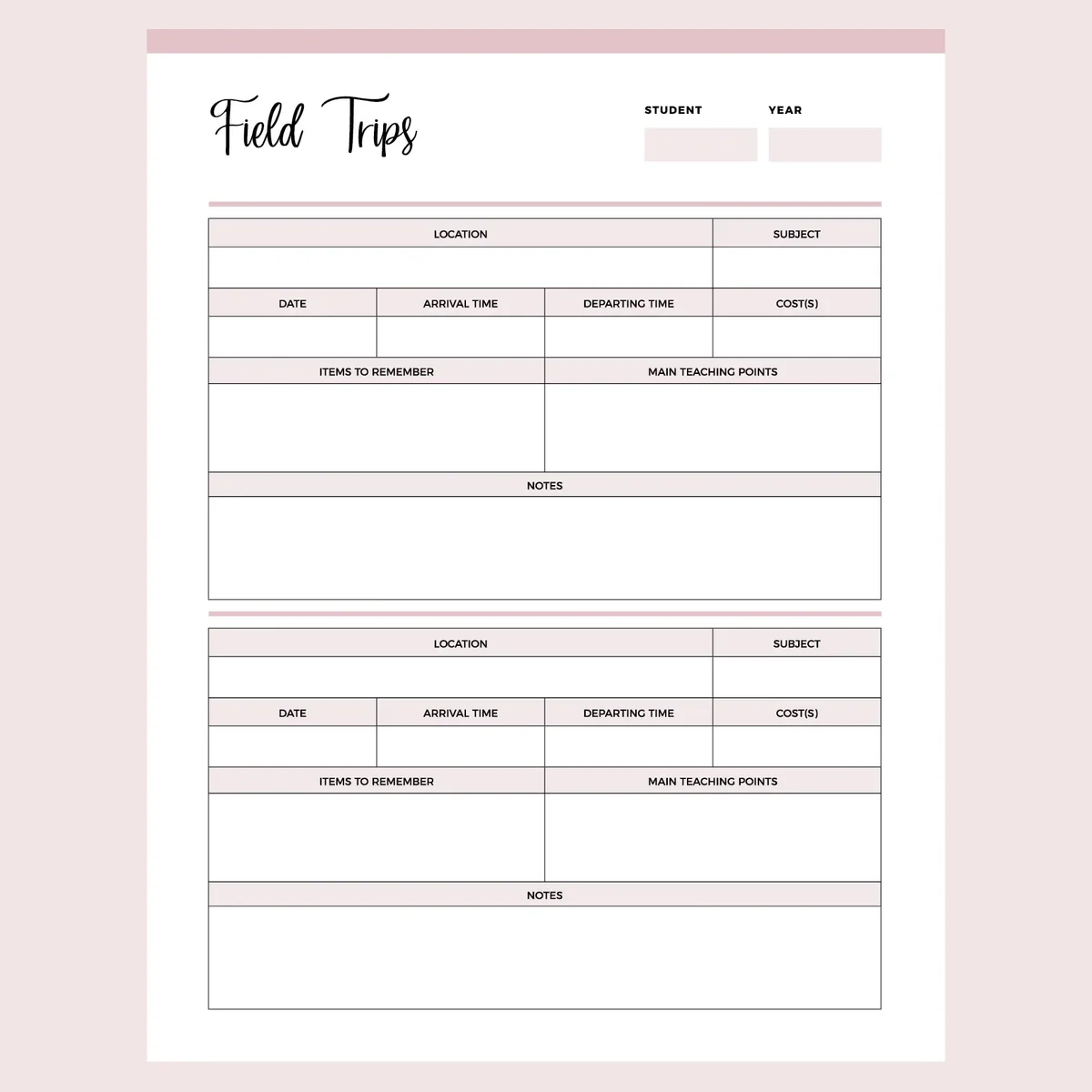 Printable Field Trip Planner For Homeschool Plan Print Land Printable Field Trip Planner For Homeschool Plan Print Land