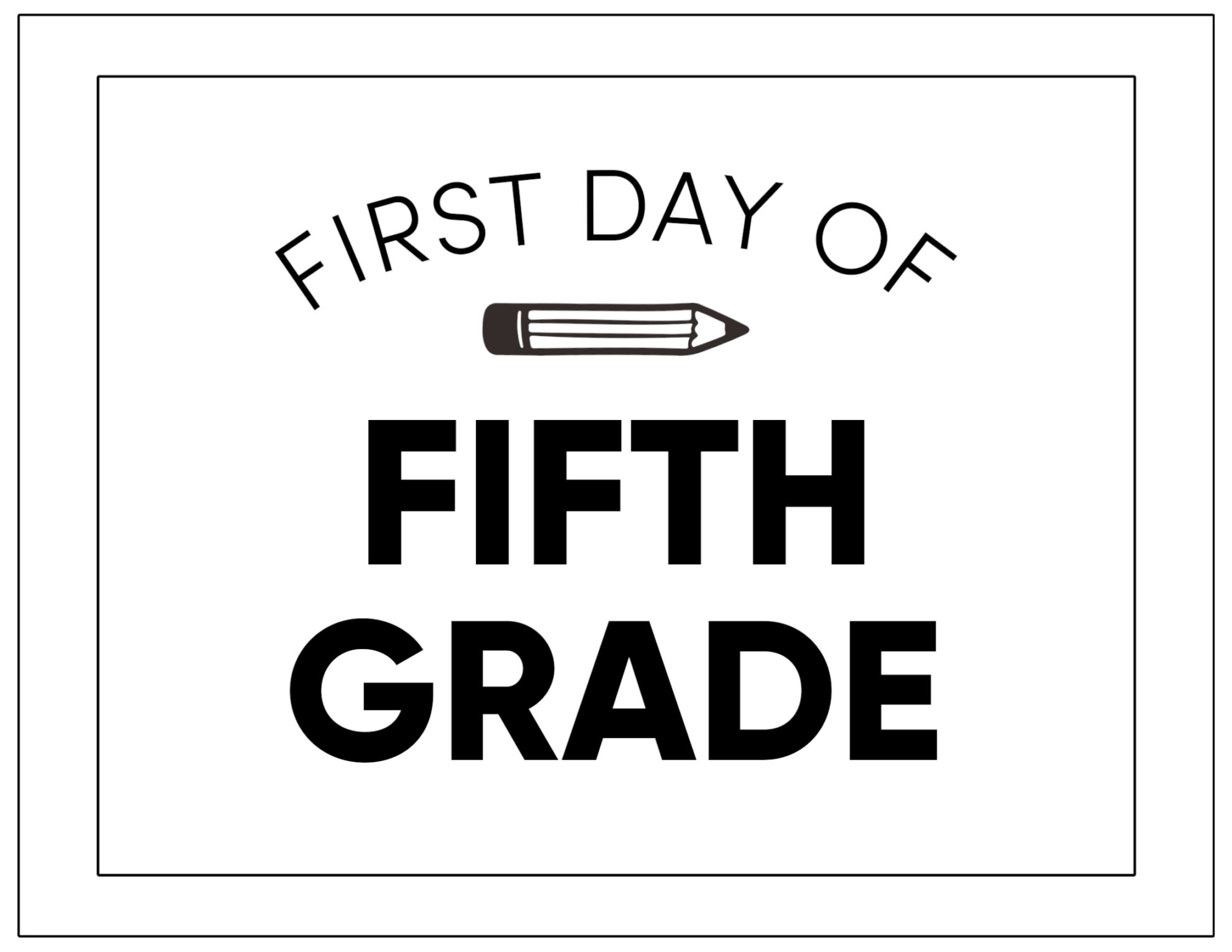 T Day 5th Grade Sign Printable T Day 5th Grade Sign Printable