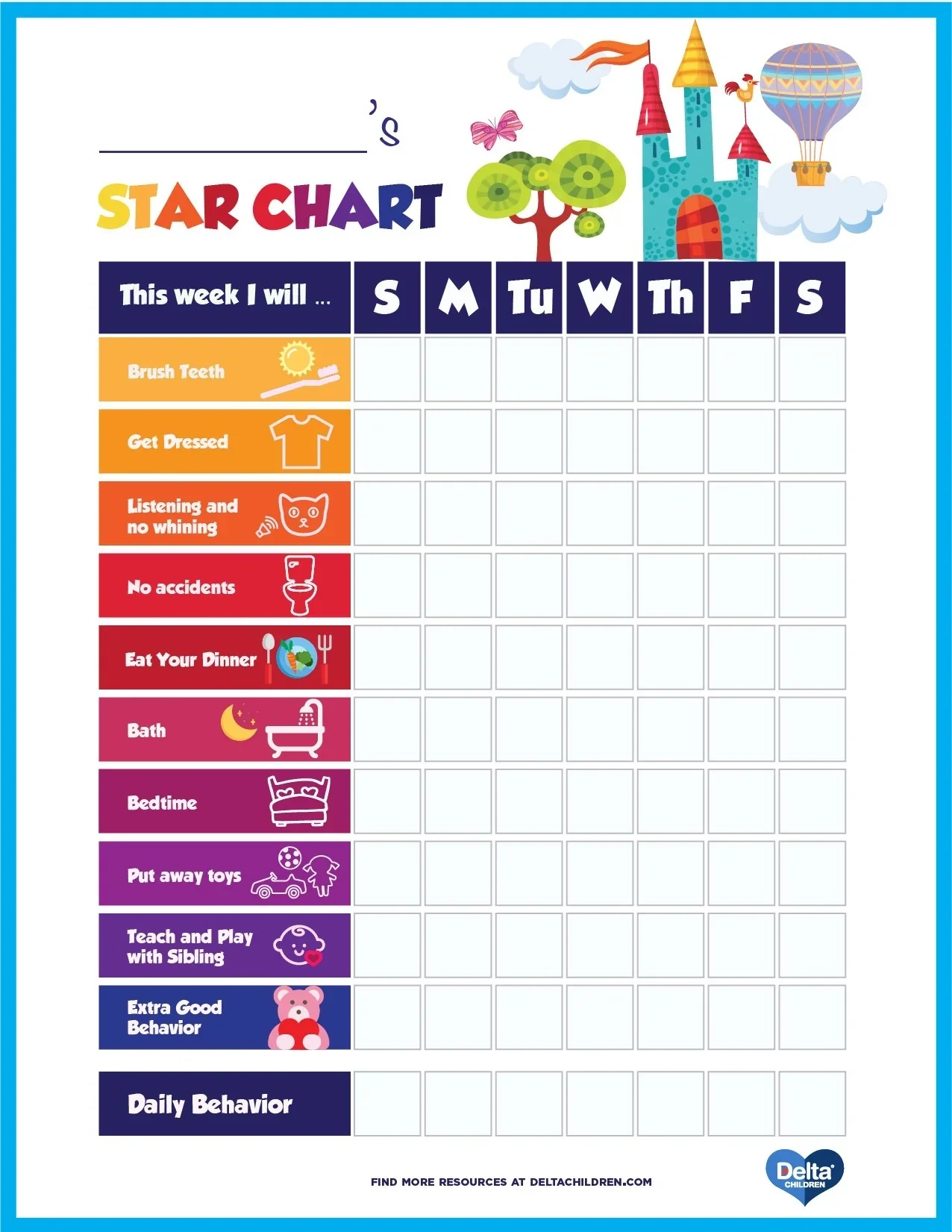 Free Printable Behavior Charts For Kindergarten Free Printable Behavior Charts For Kindergarten
