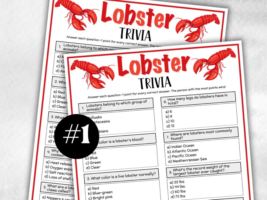 Printable Lobster Trivia Lobster Theme Birthday Seniors Trivia Night Summer Spring Sunday School Women Ministry Blue Crab Game Church Etsy Canada
