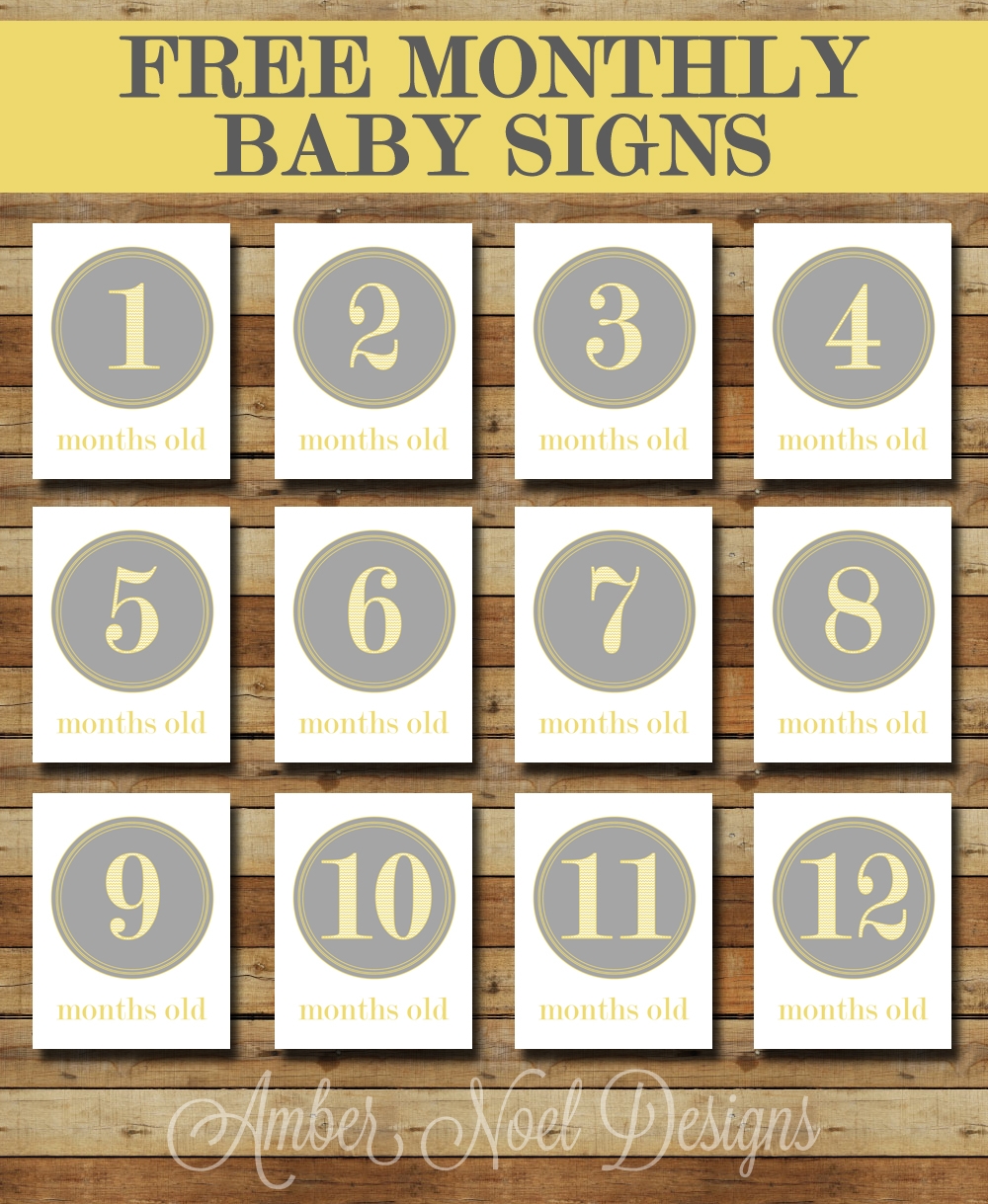 Printable Monthly Baby Signs Freebie Amber Noel Designs