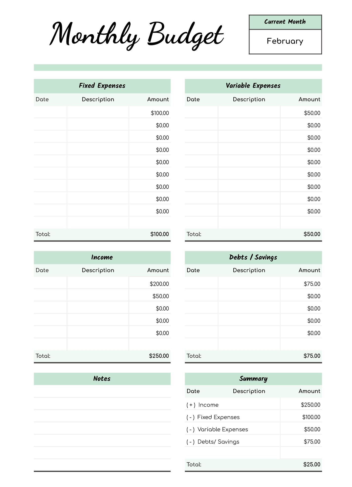Excel Monthly Budget Planner Template Printable Excel Monthly Budget Planner Template Printable
