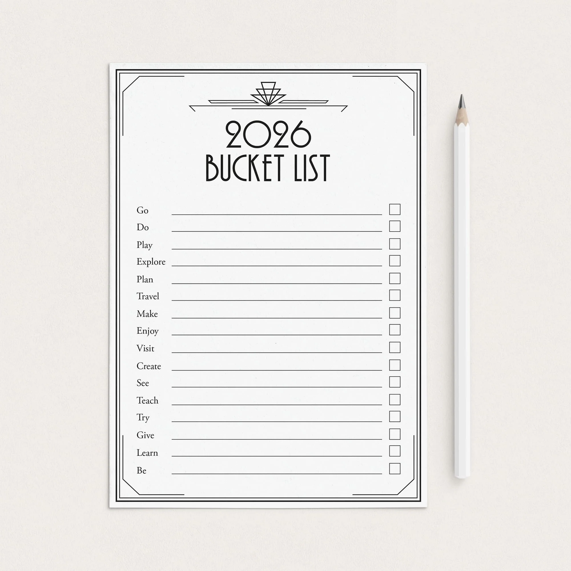 2026 Bucket List Printable 2026 Bucket List Printable