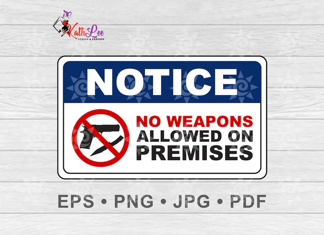 Printable No Weapons Allowed Sign Vector Digital Download Eps Printable No Weapons Allowed Sign Vector Digital Download Eps
