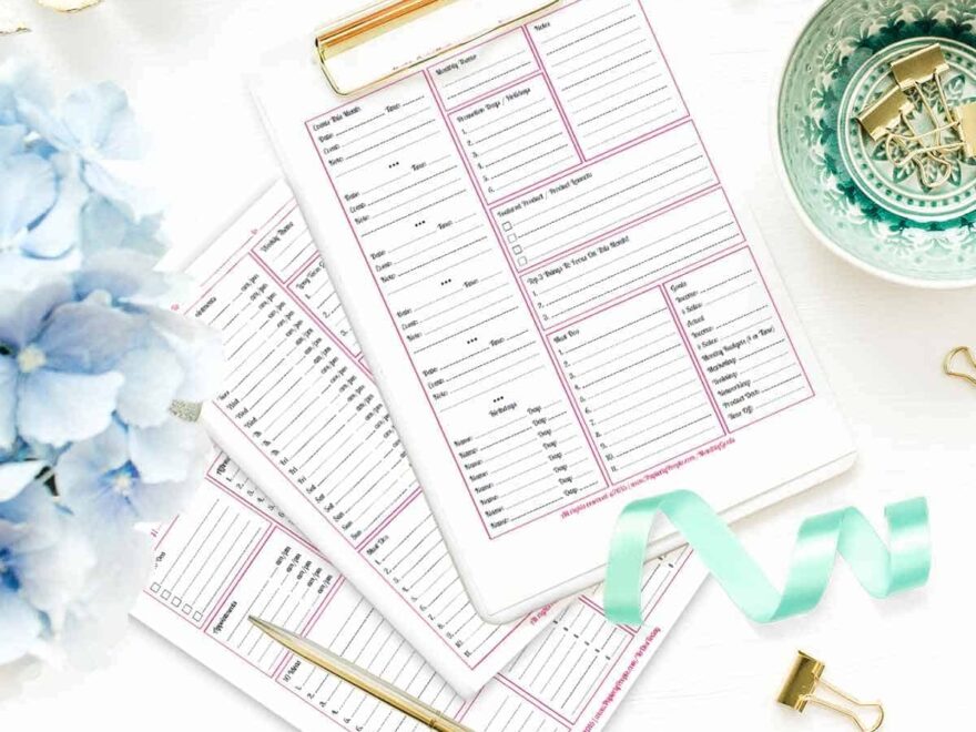Printable Planner Calendar System For Staples ARC System Or 3 Ring Binder