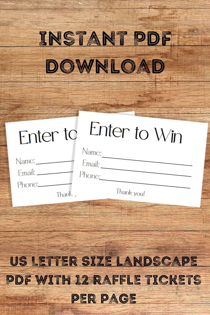 Printable Raffle Tickets Enter To Win Printable Simple Raffle 
