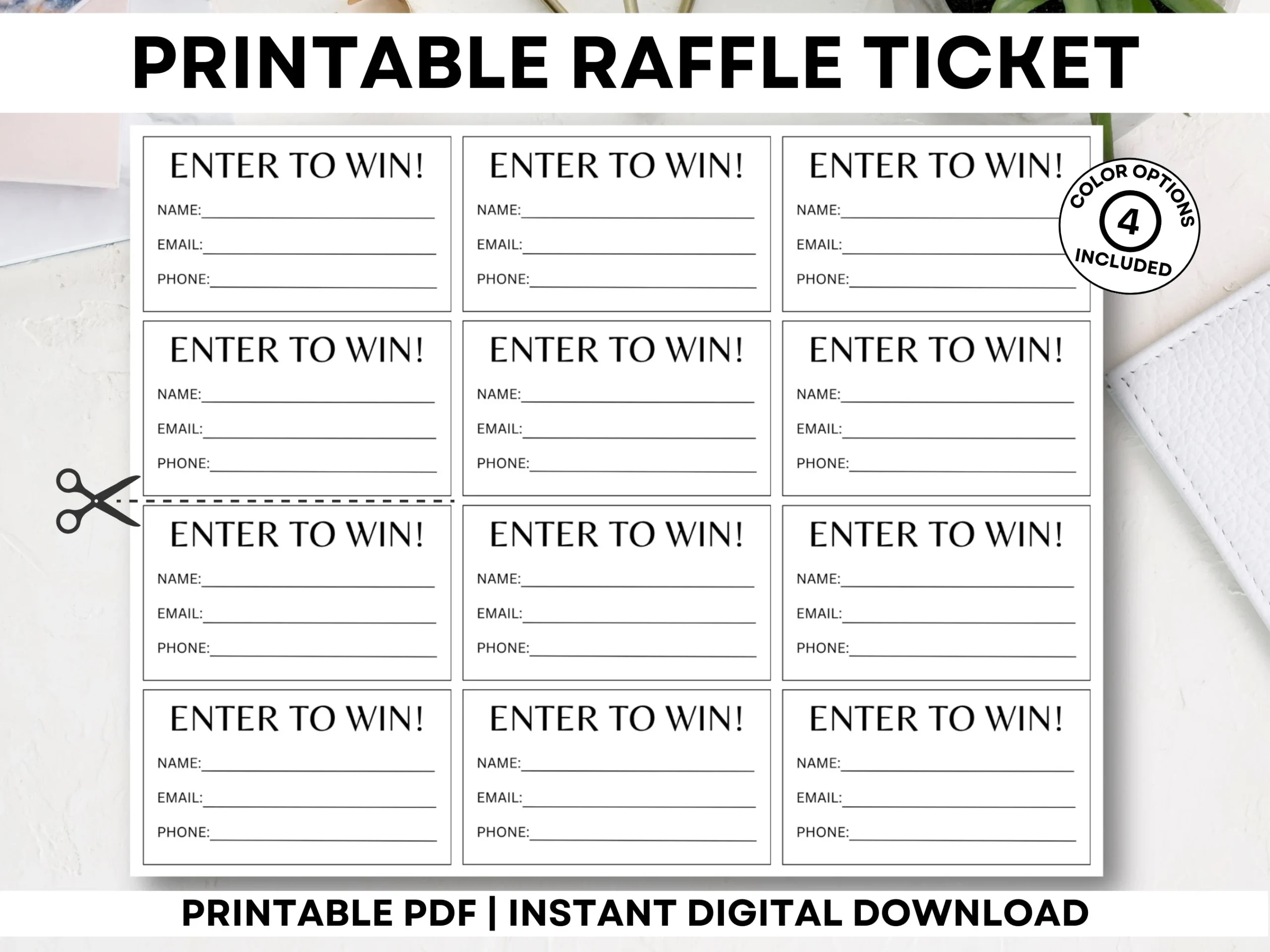 Printable Raffle Tickets Enter To Win Tickets Printable Enter To 
