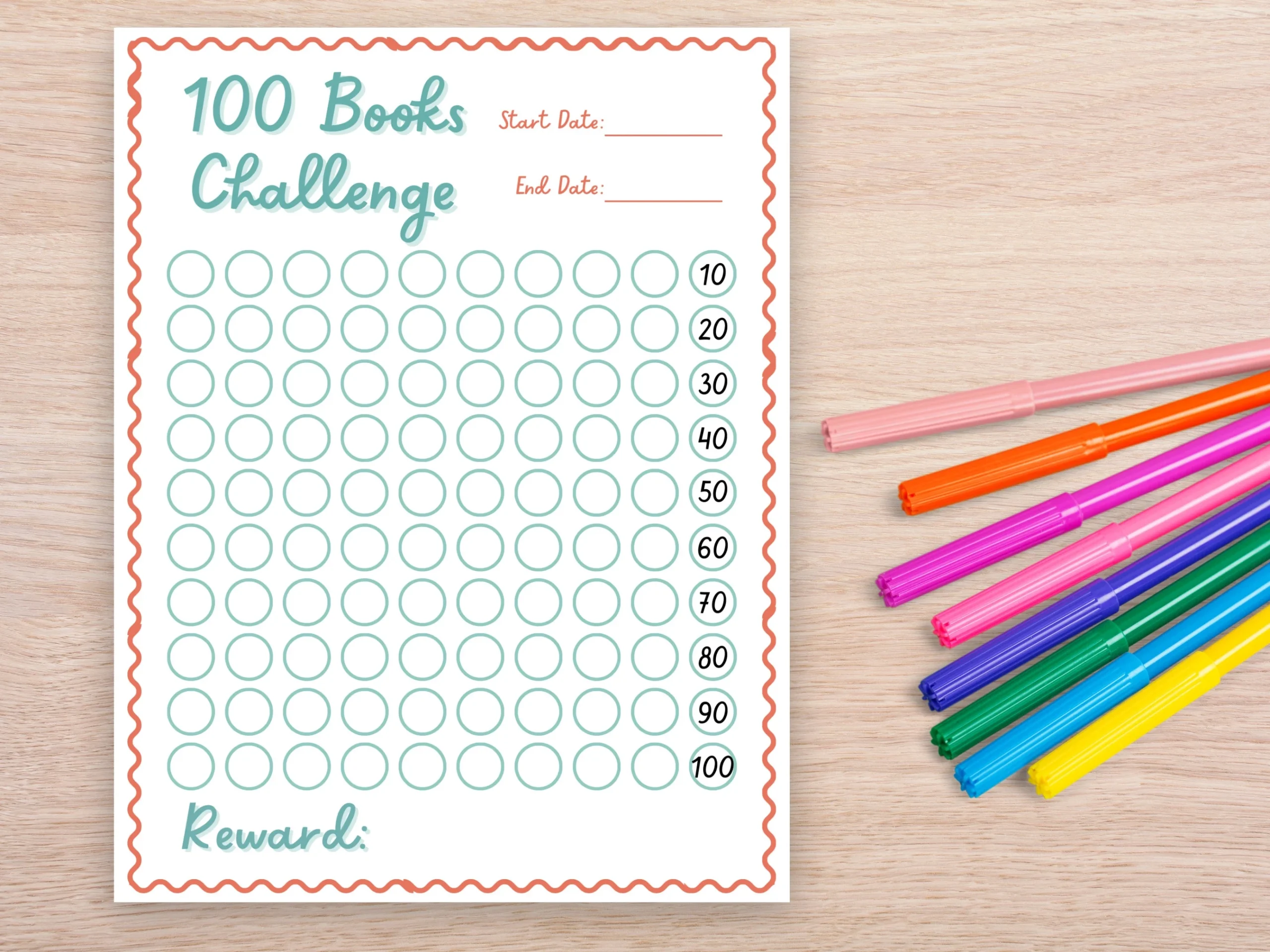 Printable Incentive Charts For Book Challenge