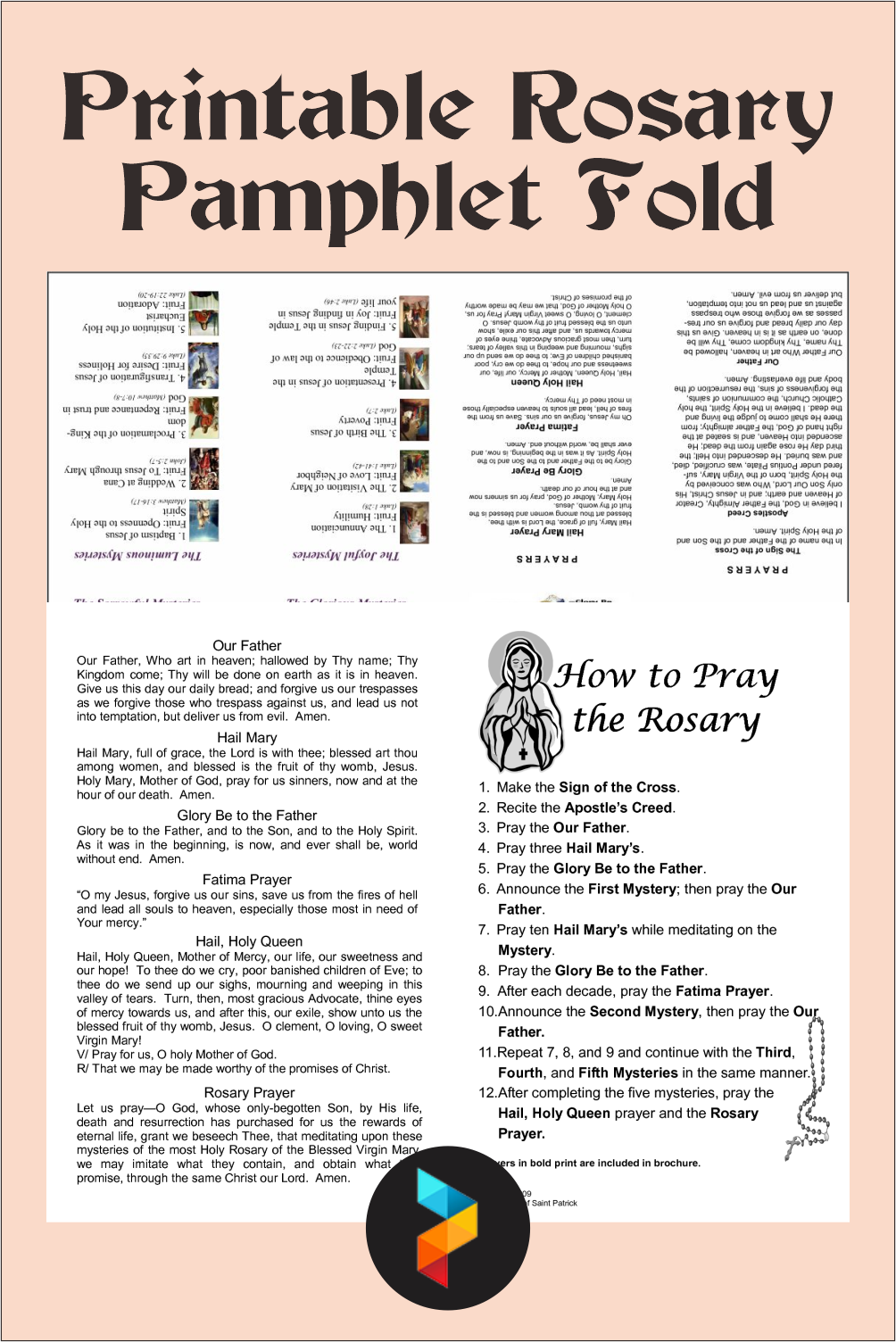 Printable Rosary Pamphlet Fold