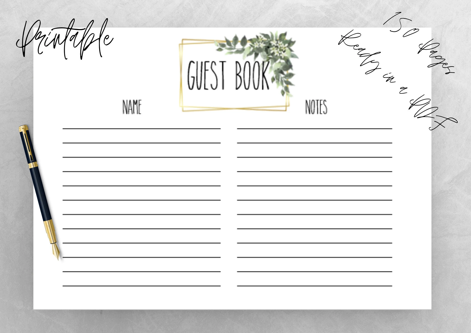 Printable Wedding Guest Book Pages wedding Guest Book guest Book 