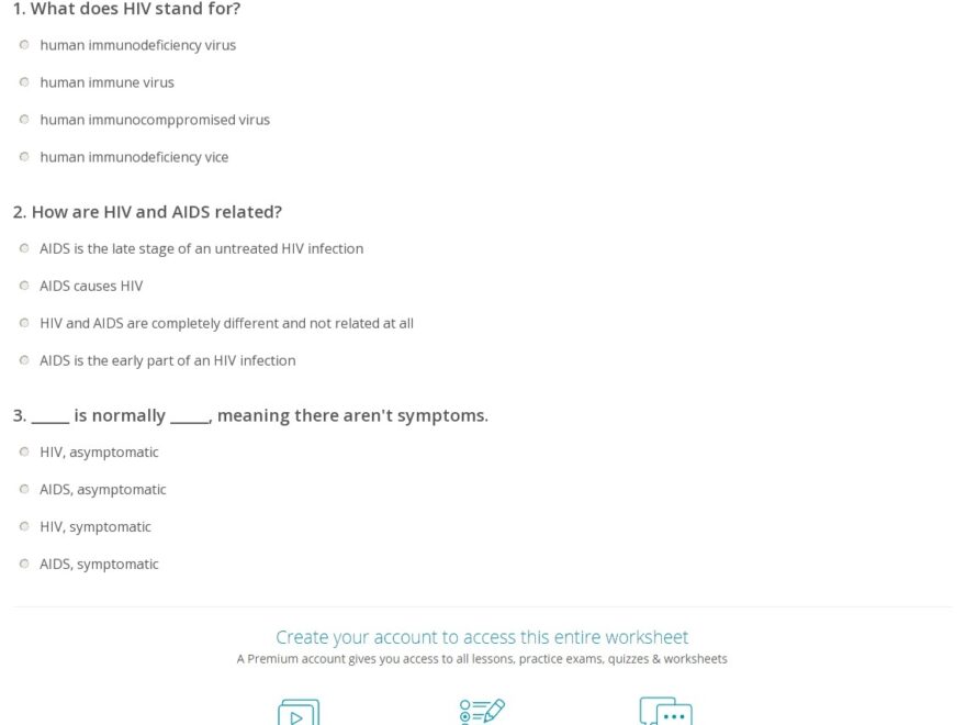 Quiz amp Worksheet Difference Between HIV amp AIDS Study