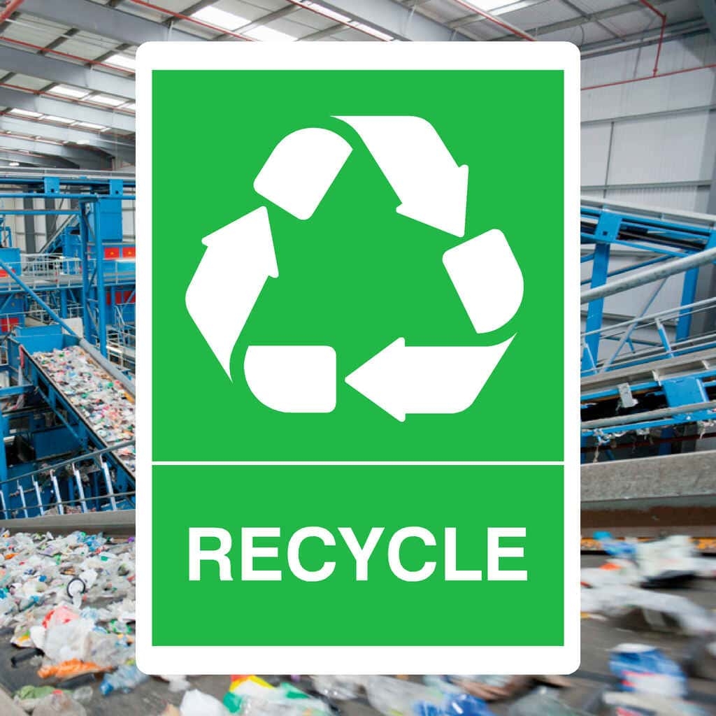 Recycling Area Sign Durable Clear Recycling Notice