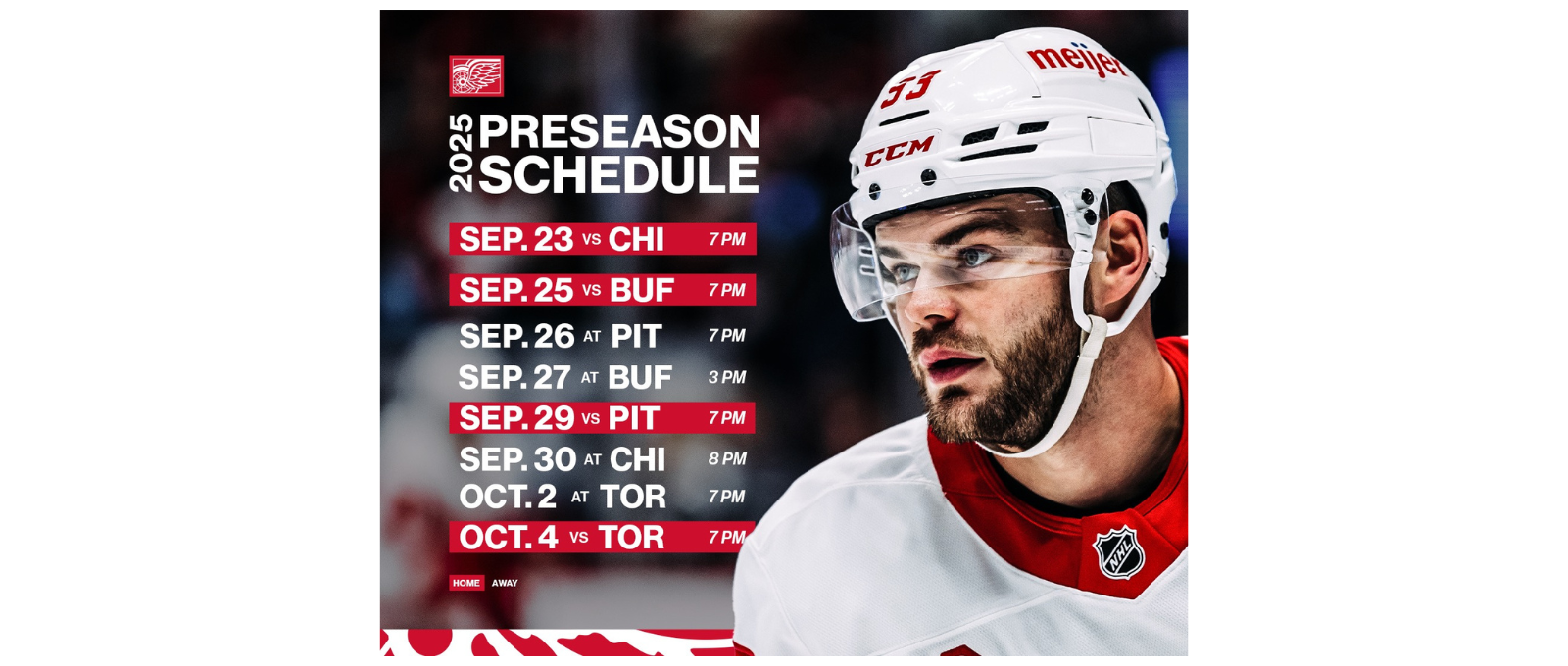 Red Wings Announce 2025 26 Preseason Schedule Red Wings Announce 2025 26 Preseason Schedule