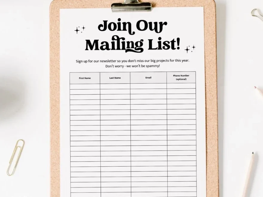 Retro Email Sign Up Form Printable Email Collection Sheet Canva