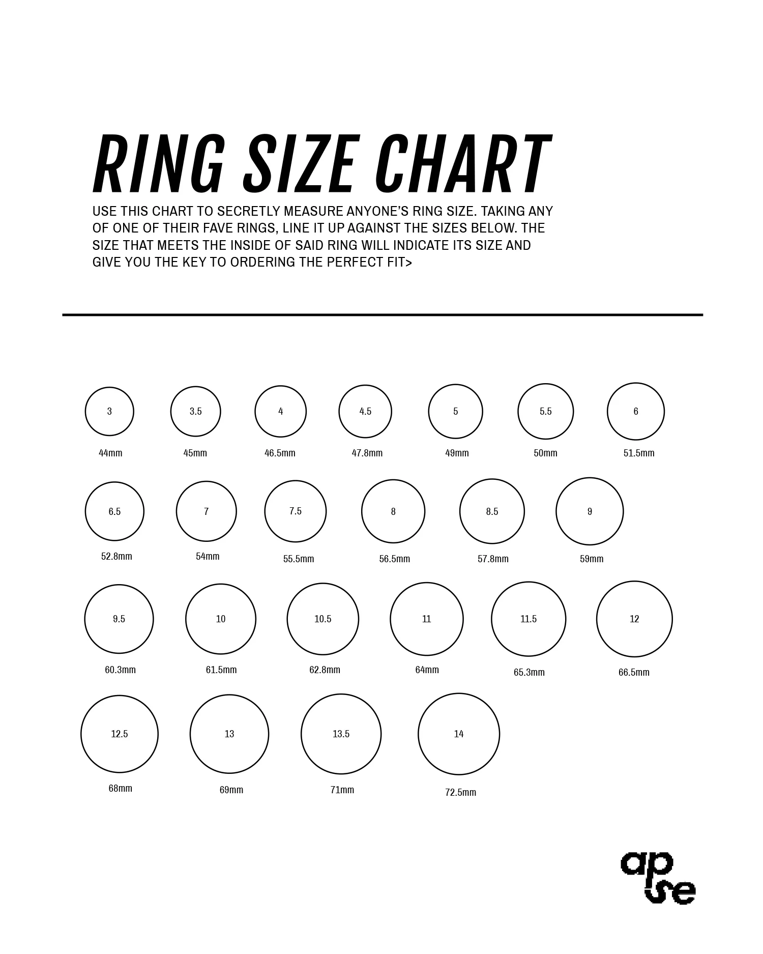 Free Printable Ring Size Chart Free Printable Ring Size Chart