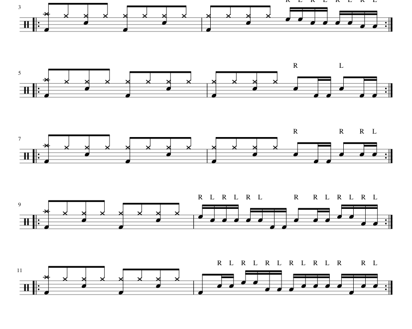 Rock Drum Fills 2 Sheet Music For Drum Group Solo MuseScore