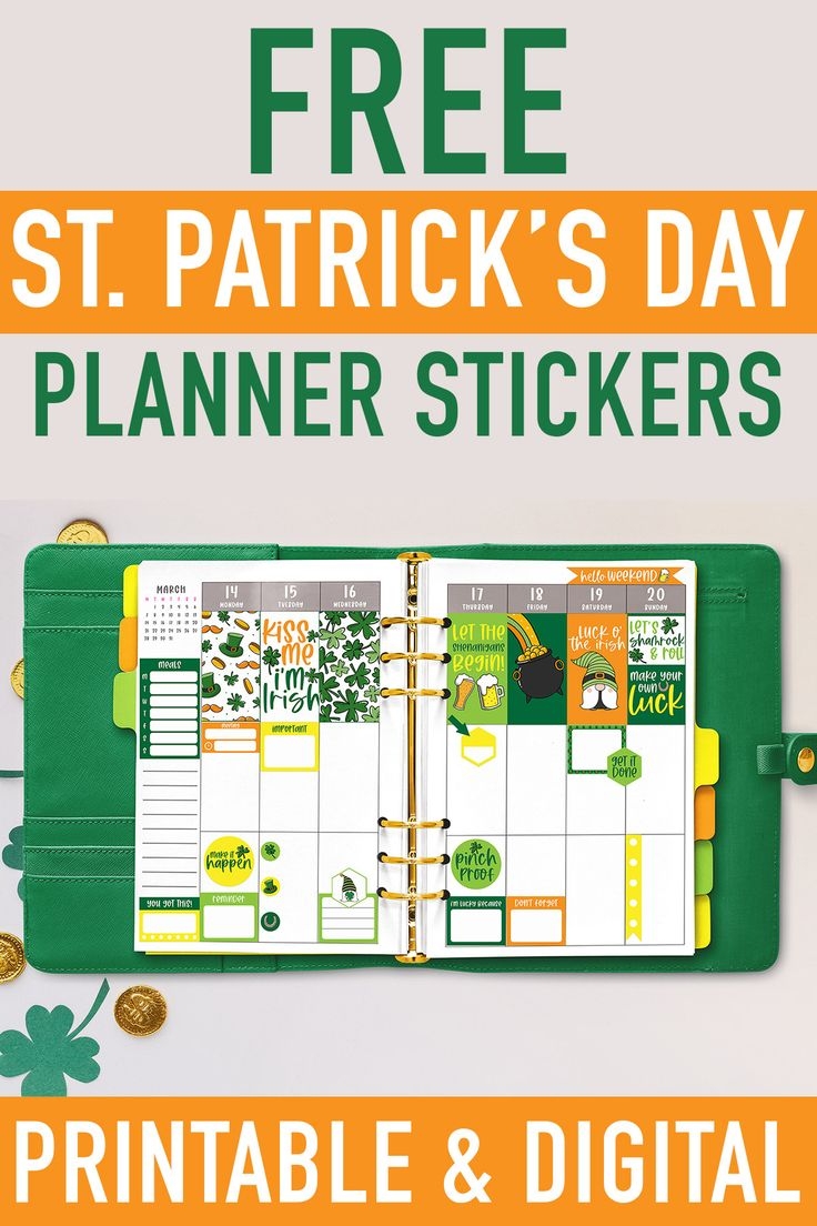Free St Patricks Printable Planner Stickers
