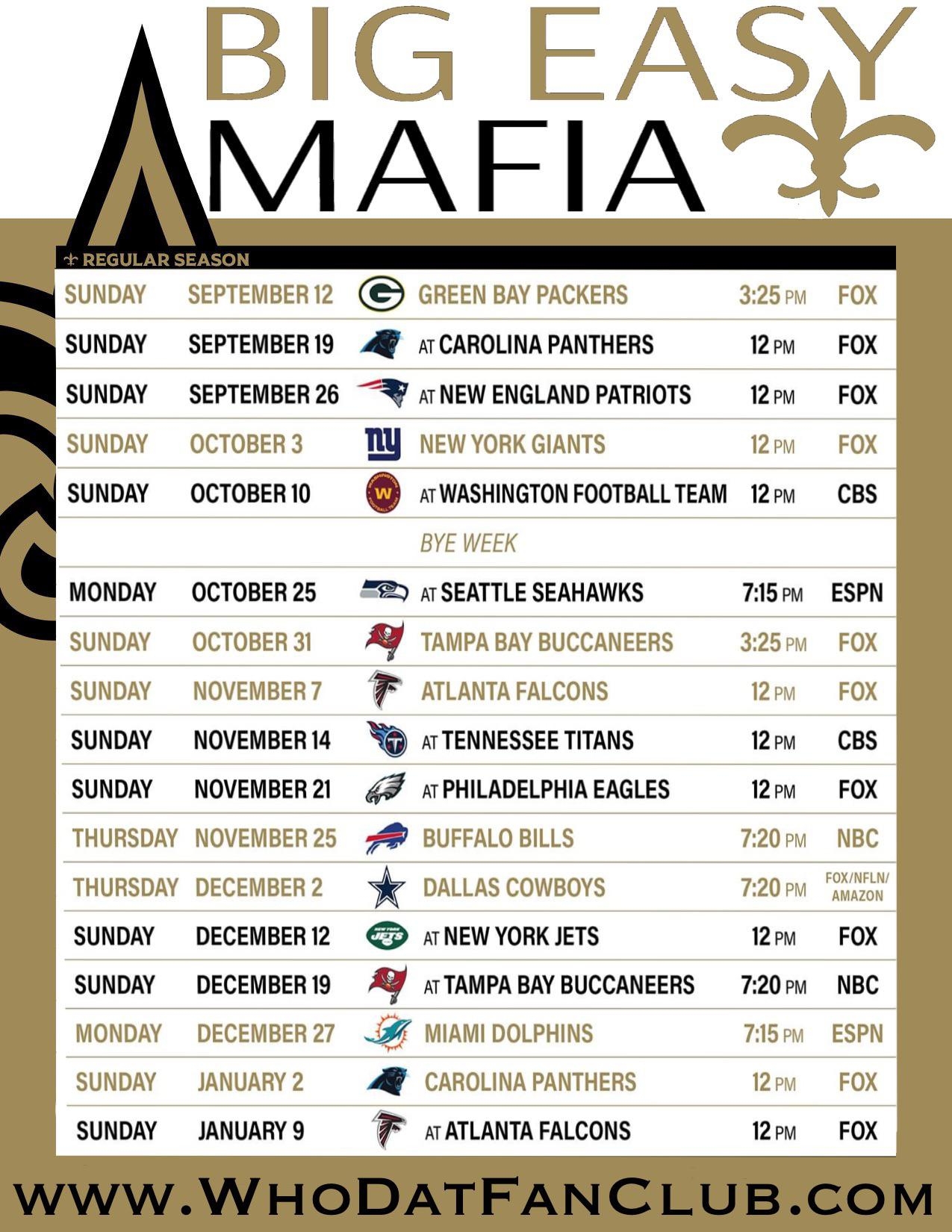 Saints 2021 Printable Schedule R Saints Saints 2021 Printable Schedule R Saints