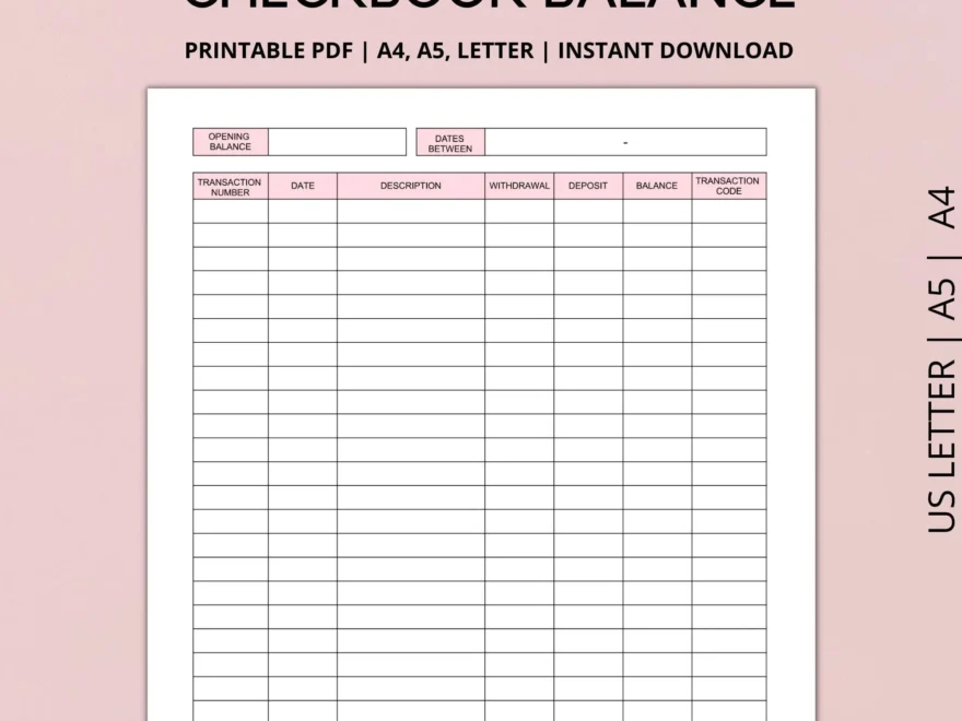 Scheckbuch Balance Log Printable Scheckbuch Register Scheck