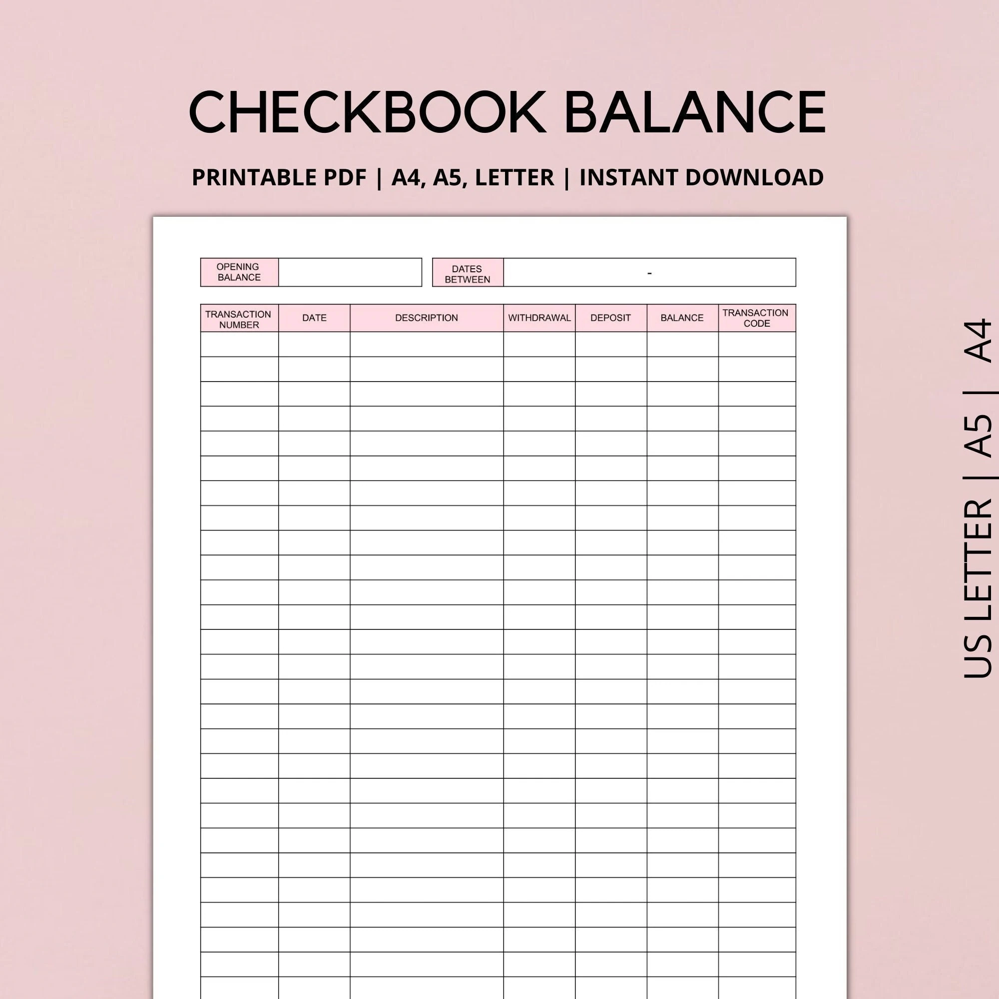 Scheckbuch Balance Log Printable Scheckbuch Register Scheck Scheckbuch Balance Log Printable Scheckbuch Register Scheck