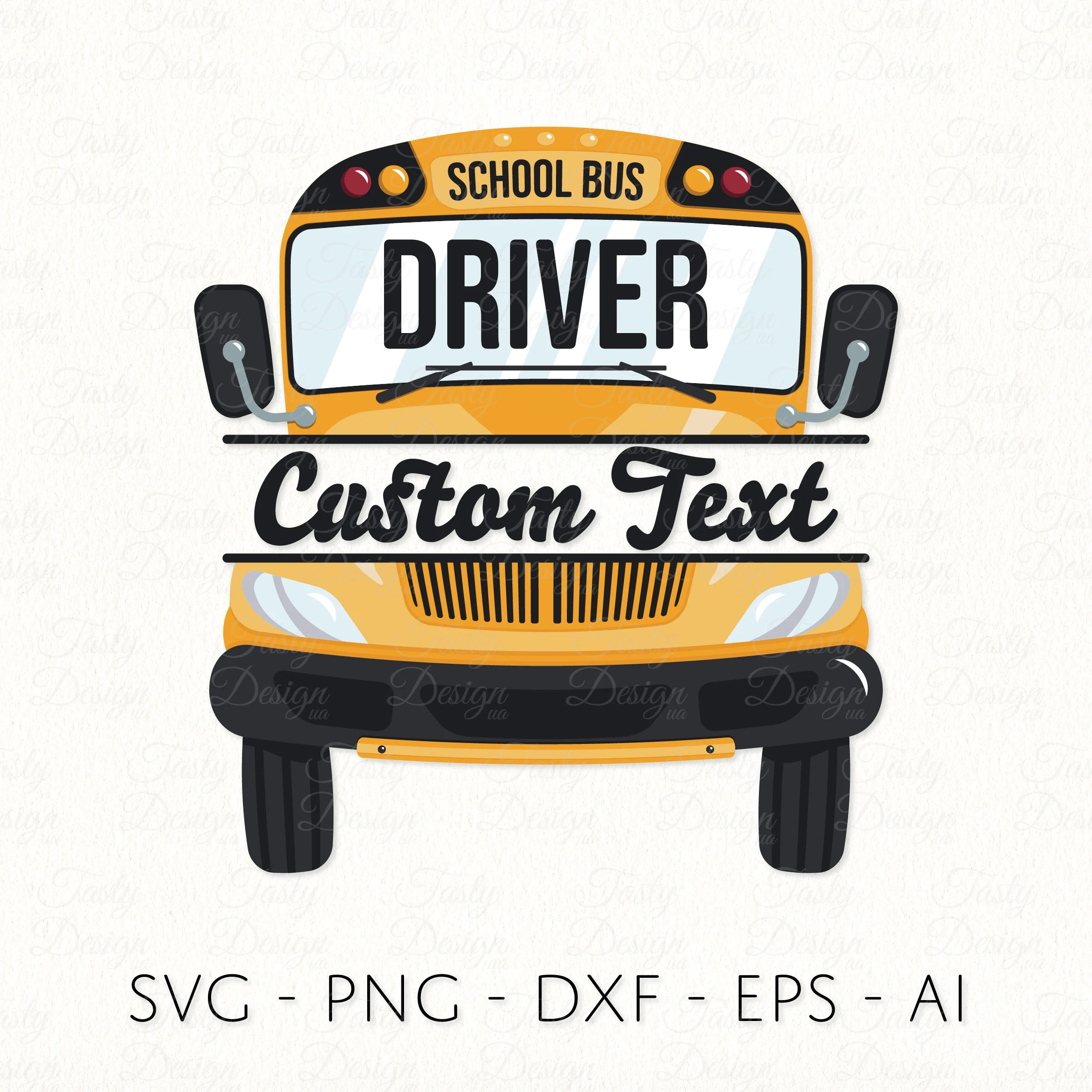 School Bus Driver SVG PNG DXF Split Name Frame Template Etsy