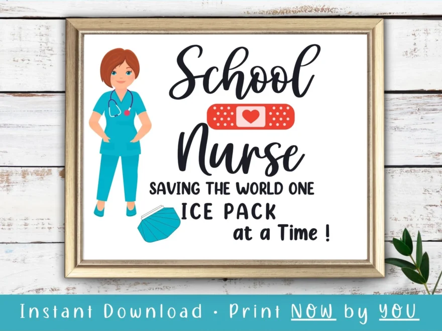 School Nurse Door Sign Printable School Health Office Poster