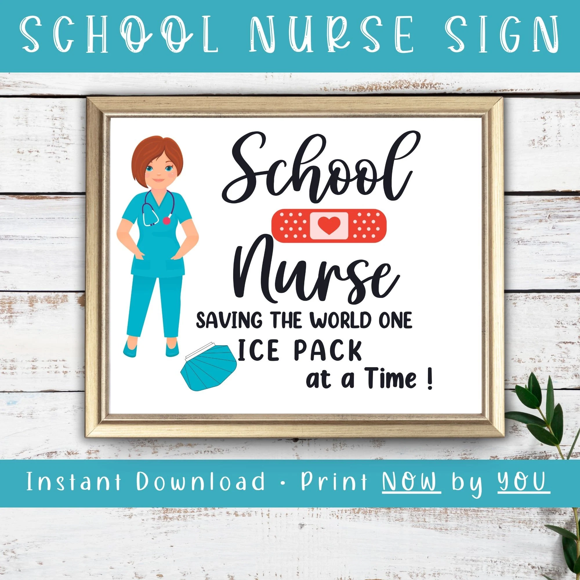 School Nurse Door Sign Printable School Health Office Poster 