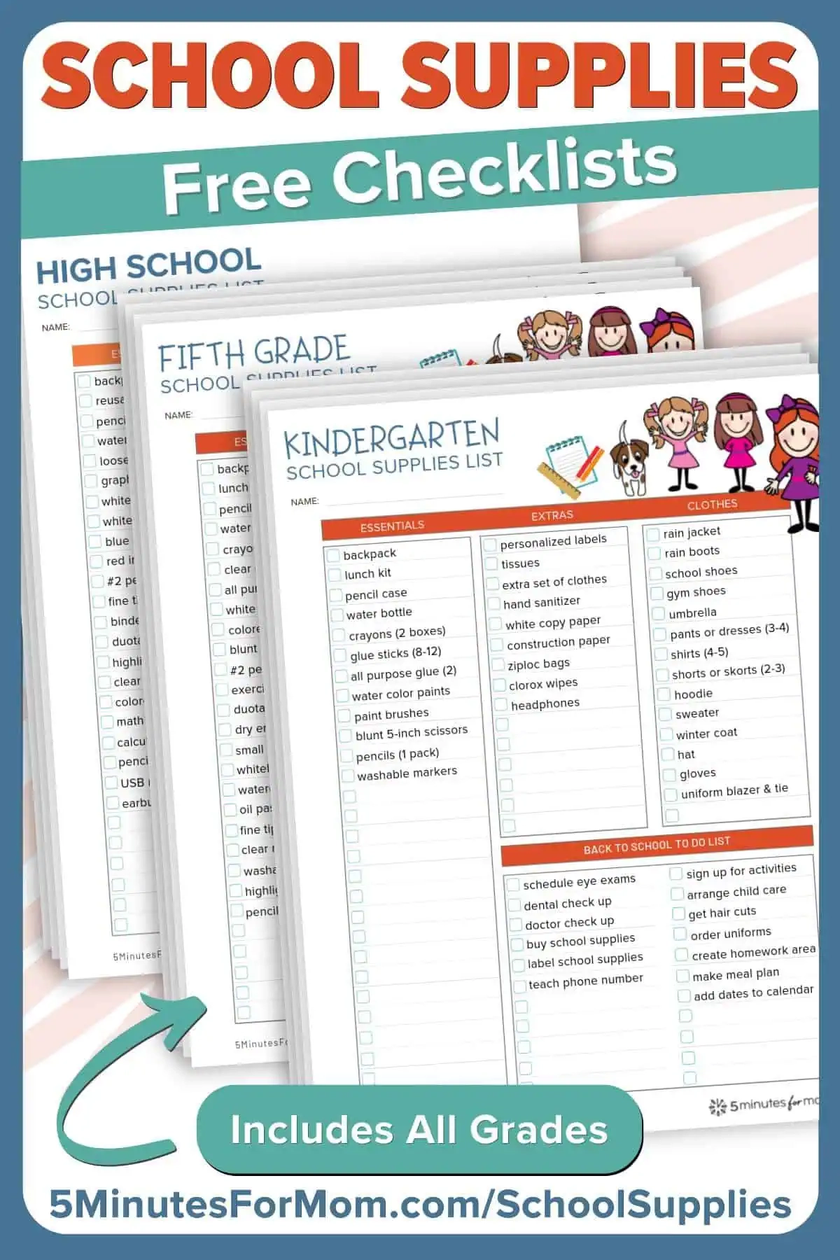 School Supplies List And Back To School Shopping Guide 5 Minutes 