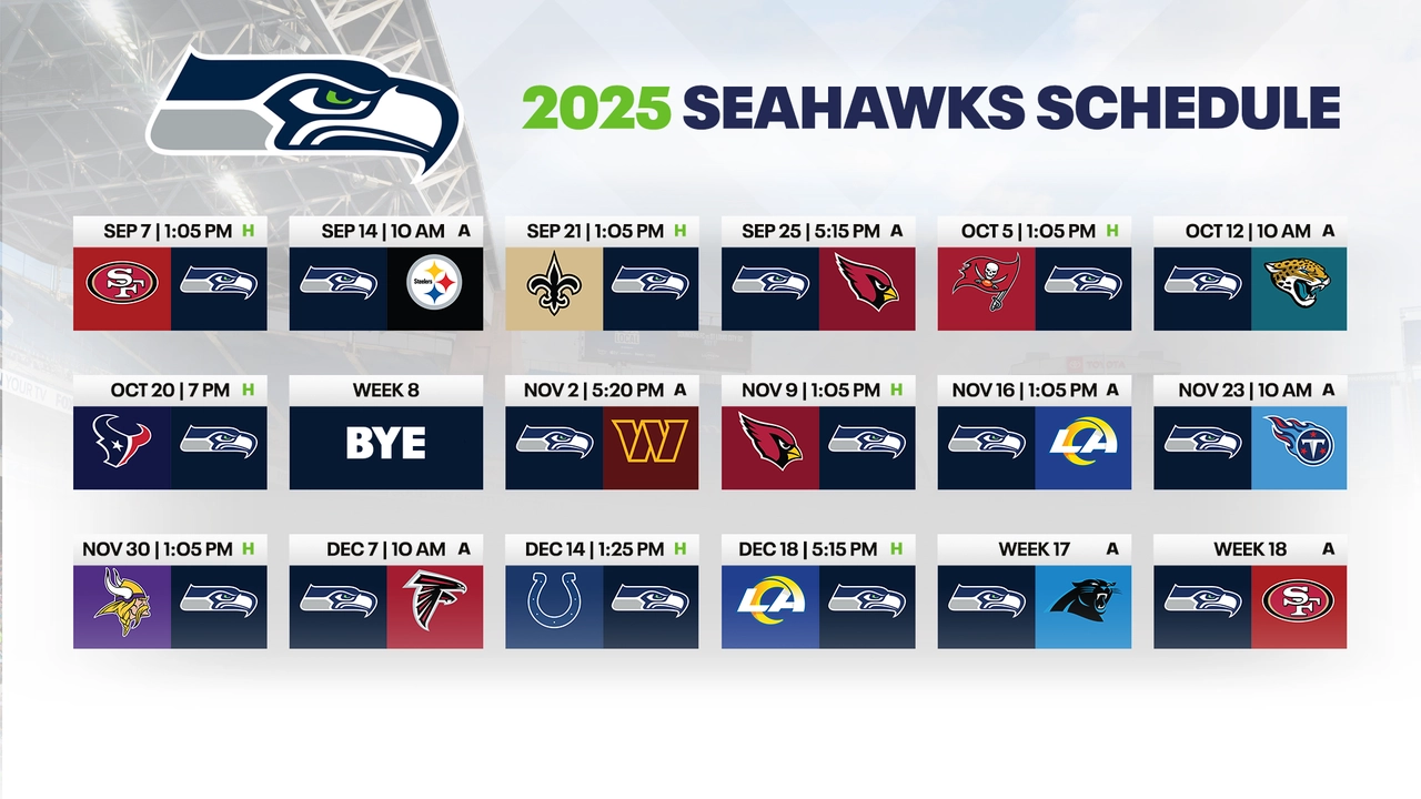 Seahawks 2025 Schedule Released Dates Times TV Listings FOX Seahawks 2025 Schedule Released Dates Times TV Listings FOX