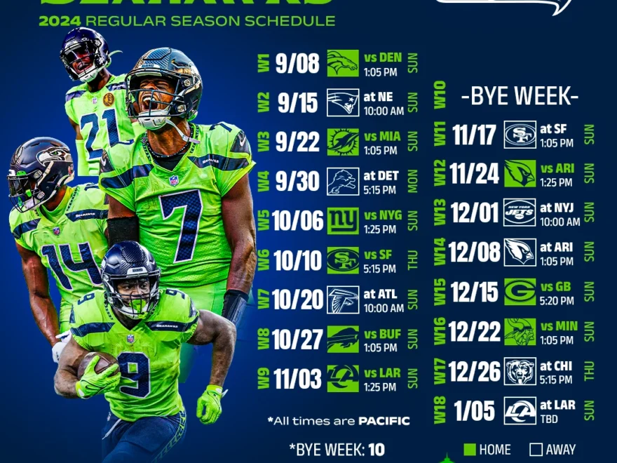 Seattle Seahawks 2024 Schedule Downloadable Wallpapers