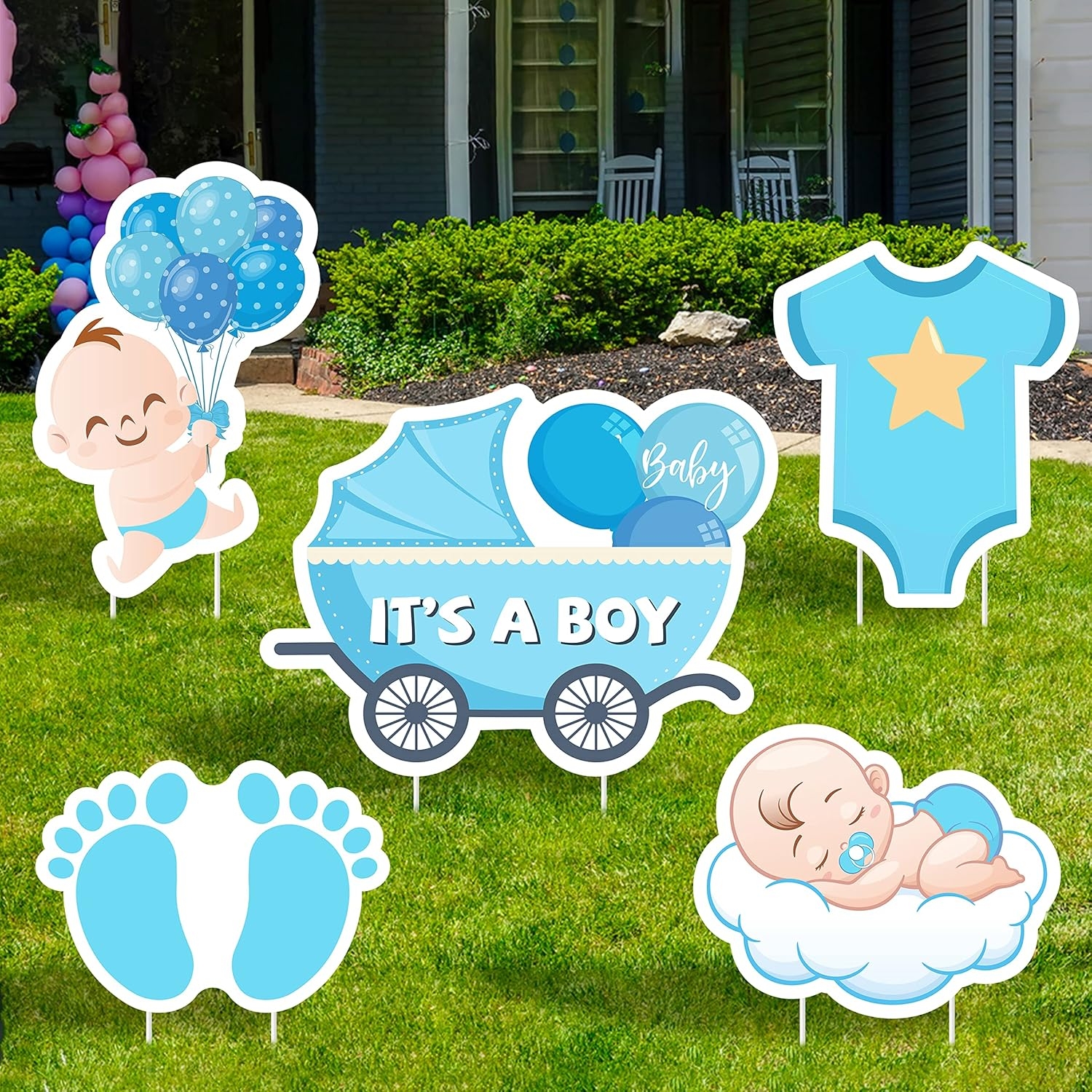 Set Of 5 IT S A Boy Yard Signs For Baby Shower And Brunei Ubuy
