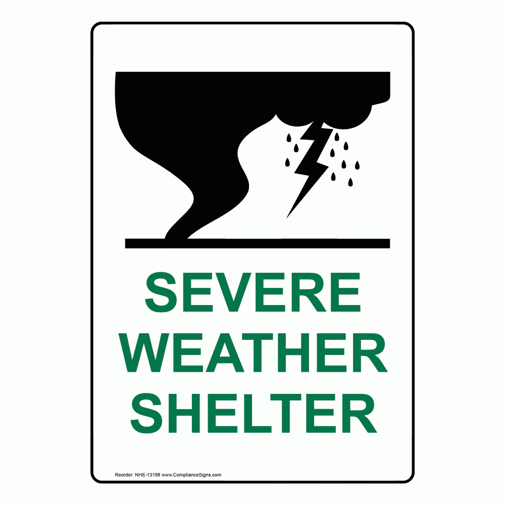 Severe Weather Shelter Symbol Sign Or Label Vertical White Severe Weather Shelter Symbol Sign Or Label Vertical White