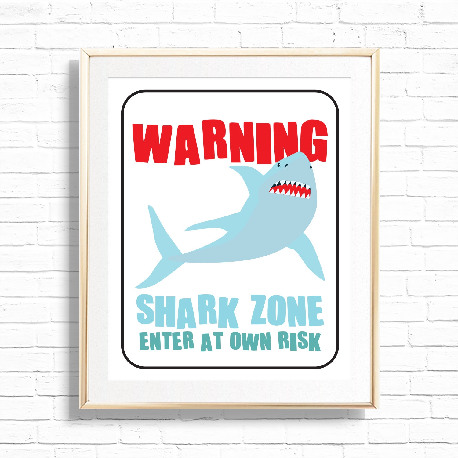 Shark Warning Sign Printable Shark Zone 1st Birthday Party Table 