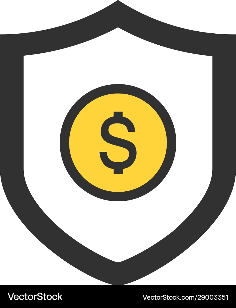 Shield Security Icon With Dollar Sign Currency Vector Image