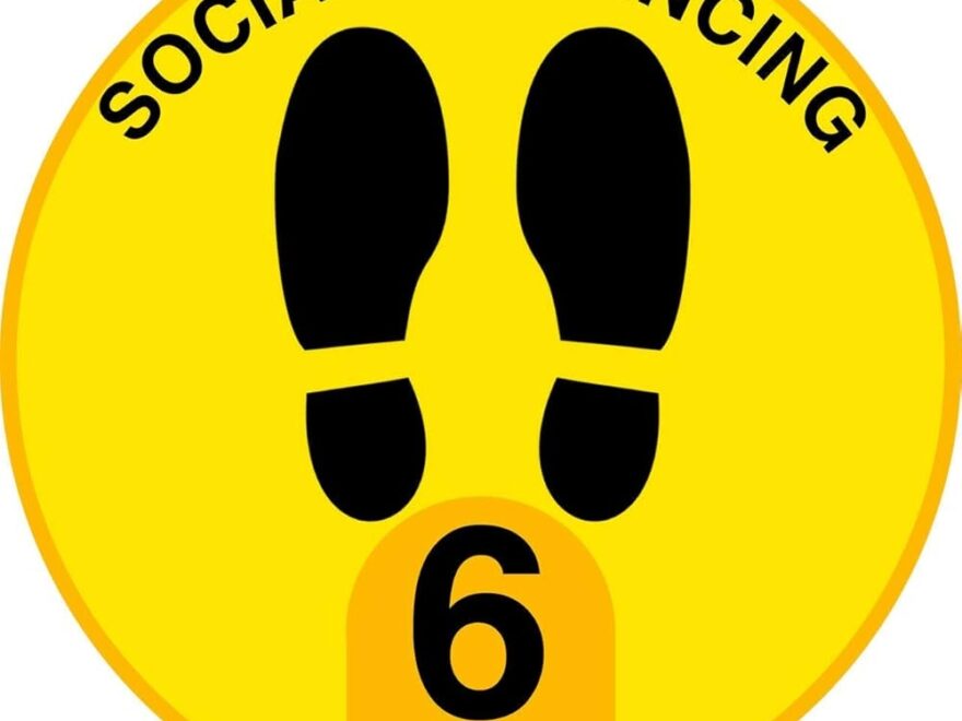 SIGN EVER 6 Feet Social Distancing Information Printed Sign Sticker Office Medical Bank College Clinic Mall Hospital Social Distance Covid 19 Signage