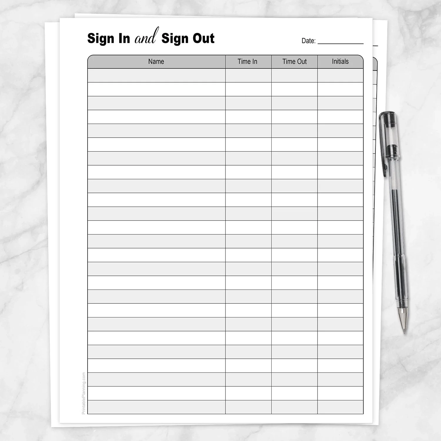 Sign In And Sign Out Sheet Printable Daily Log PDF Printable Planning Sign In And Sign Out Sheet Printable Daily Log PDF Printable Planning