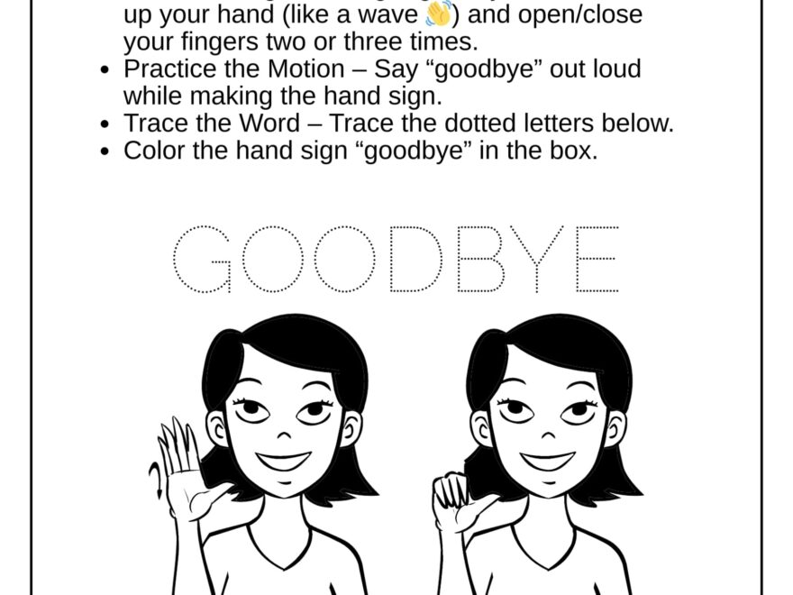 Sign Language Everyday Phrases Free Coloring Pages PDF