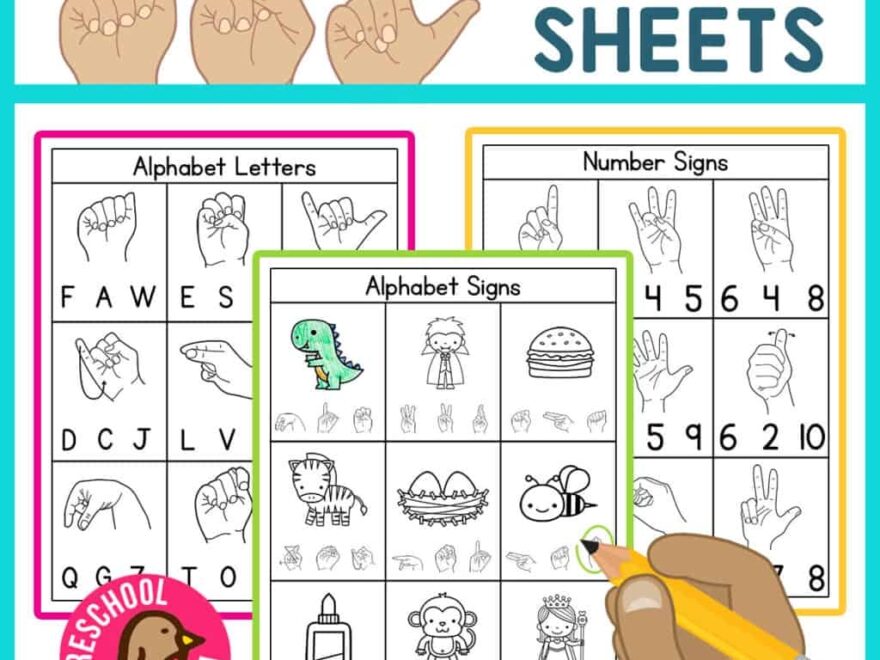 Sign Language Printables Preschool Mom