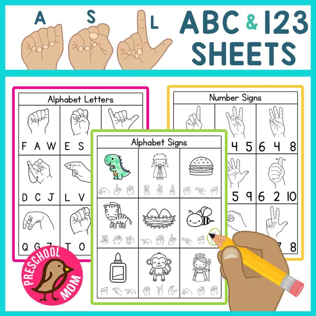 Sign Language Printables Preschool Mom Sign Language Printables Preschool Mom