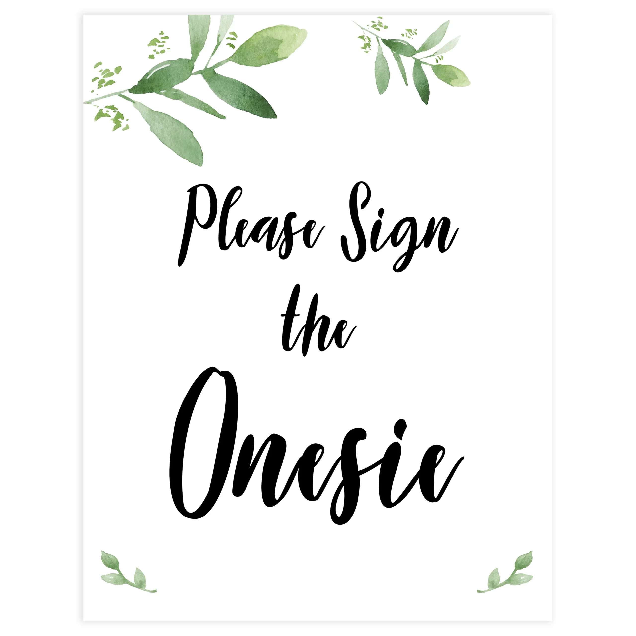 Sign The Onesie Botanical Printable Baby Games OhHappyPrintables Sign The Onesie Botanical Printable Baby Games OhHappyPrintables