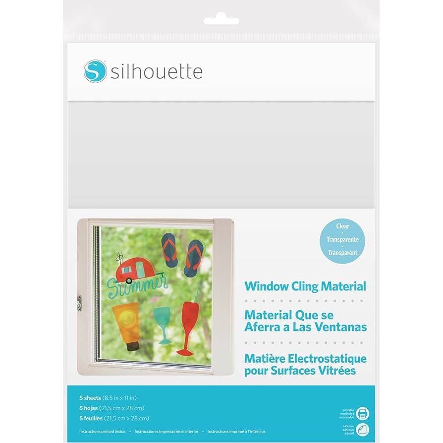 Silhouette Printable Window Cling 8 5 X11 5 Pkg Clear Amazon de Home amp Kitchen