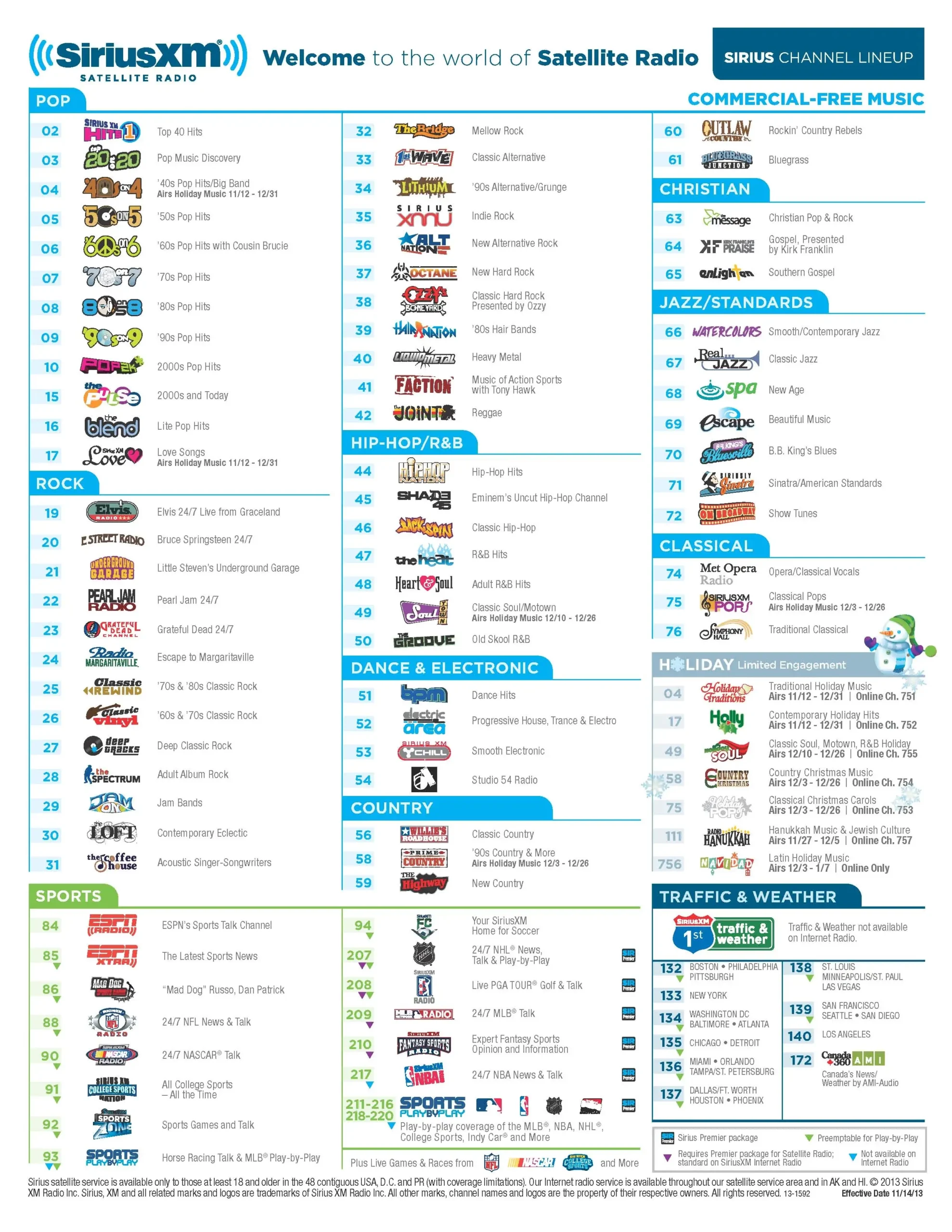 Sirius Satellite Radio Channel Guide Printable Printable Party Sirius Satellite Radio Channel Guide Printable Printable Party