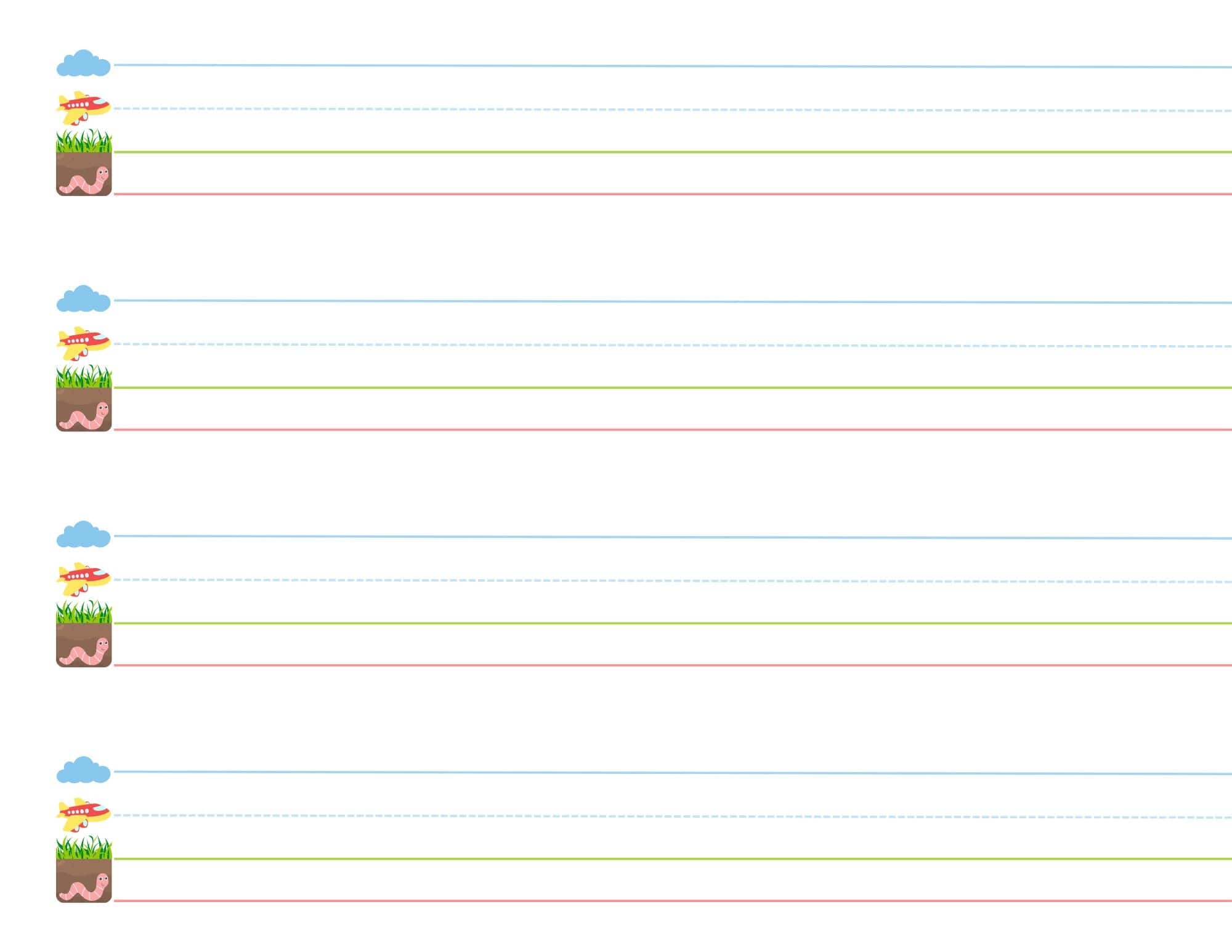 Sky Plane Grass Worm Paper Free Printable 