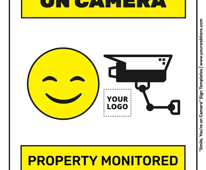 Smile You Are On Camera Sign Templates