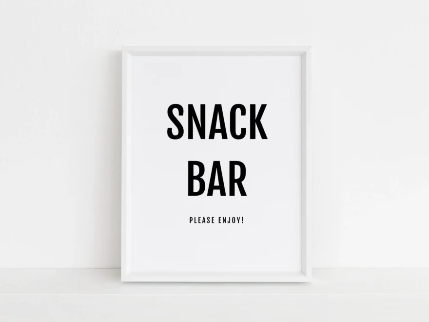 Snack Bar Sign INSTANT DOWNLOAD Take A Treat Baby Shower Sign