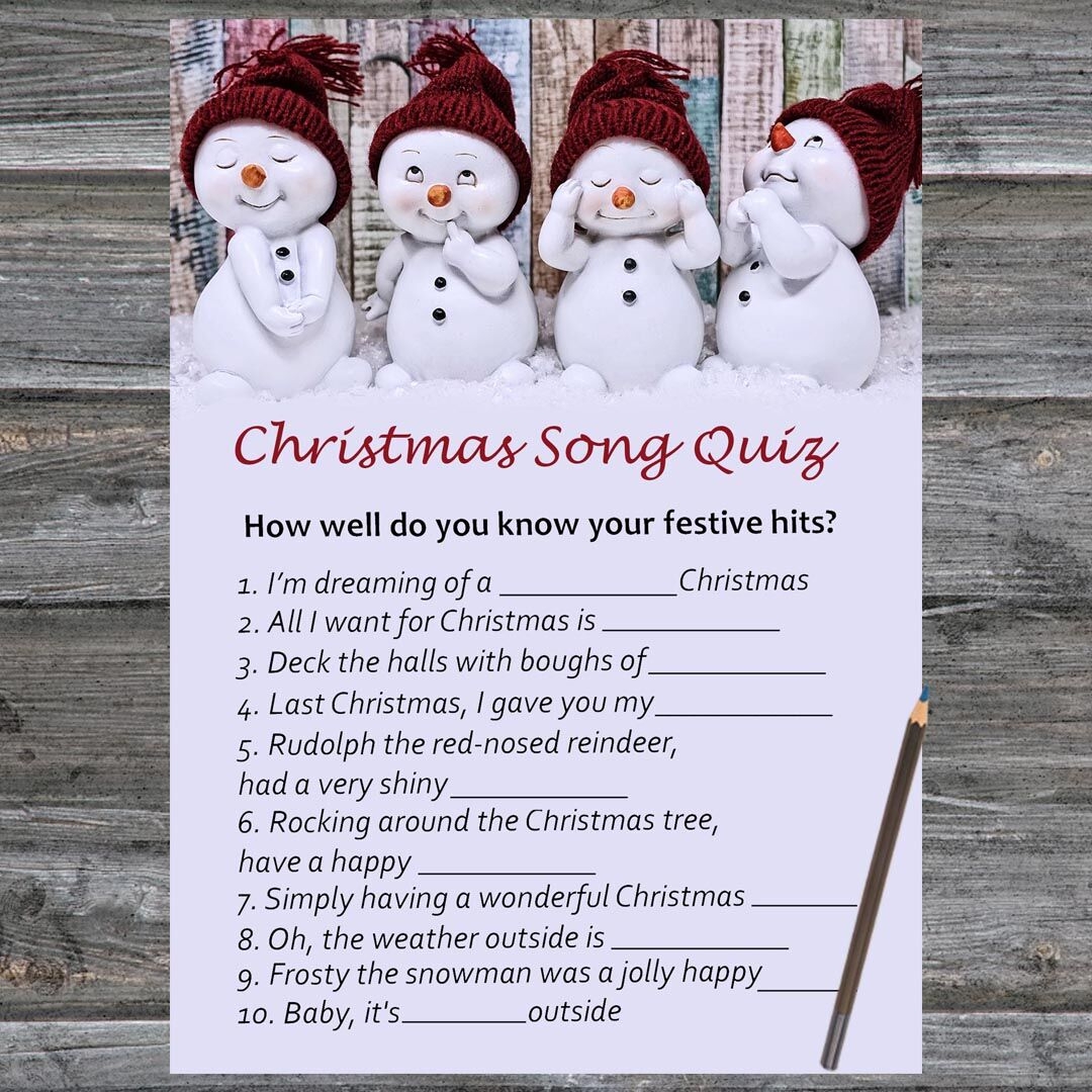 Printable Christmas Carol Trivia Games Printable Christmas Carol Trivia Games