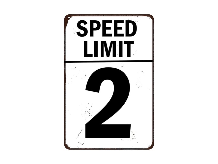 Speed Limit 2 Warning Traffic Road Street Metal Tin Sig Speed